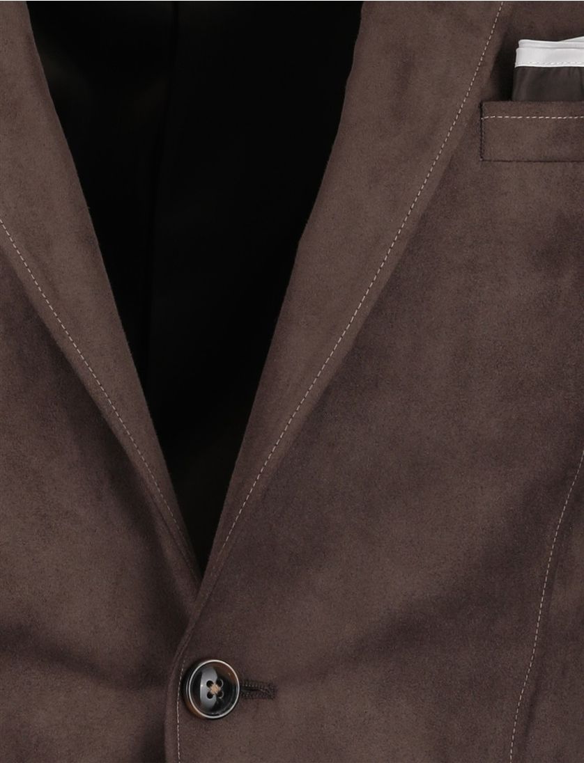 Colbert Scotland Blue Bruin suede accentstiksel