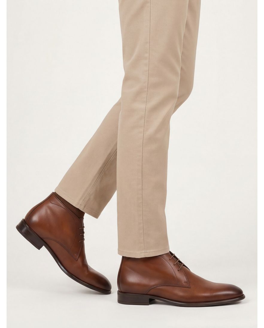 Giorgio veterschoen bruin leer effen