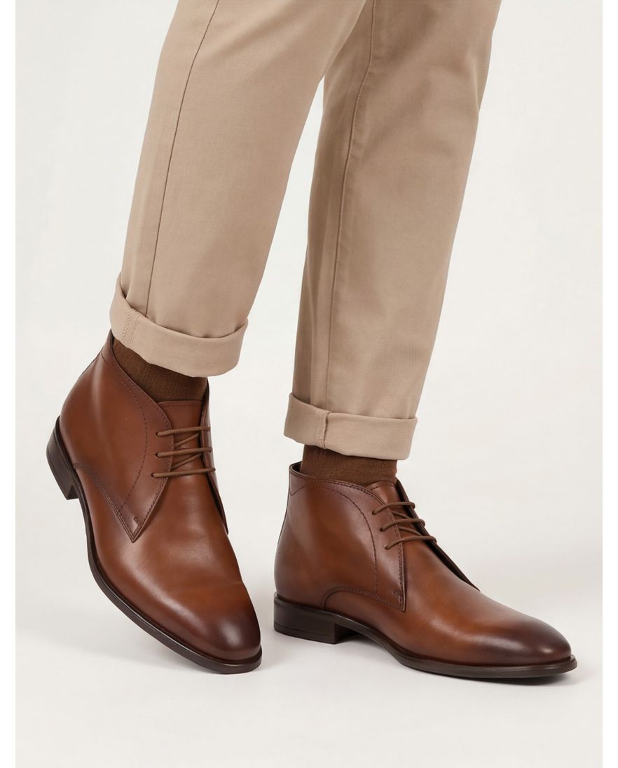 Giorgio veterschoen bruin leer effen