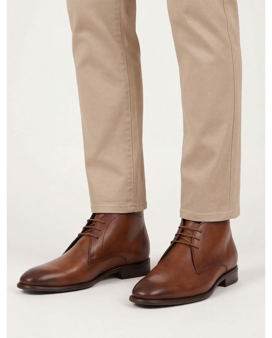 Giorgio veterschoen bruin leer effen