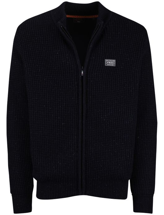 New Zealand vest effen navy wol normale fit