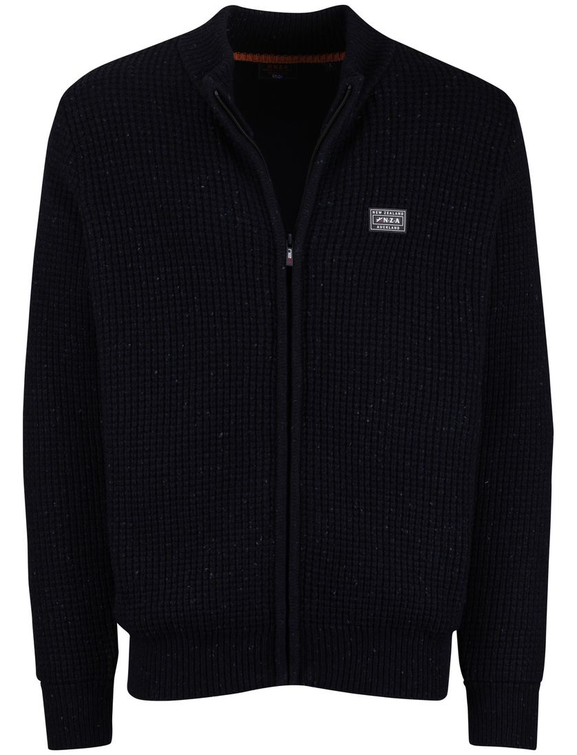 New Zealand vest wol normale fit navy effen