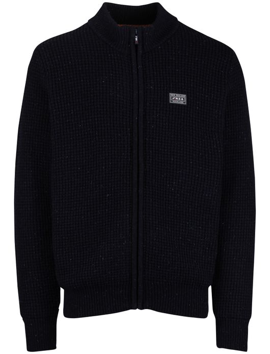 New Zealand vest effen navy wol normale fit