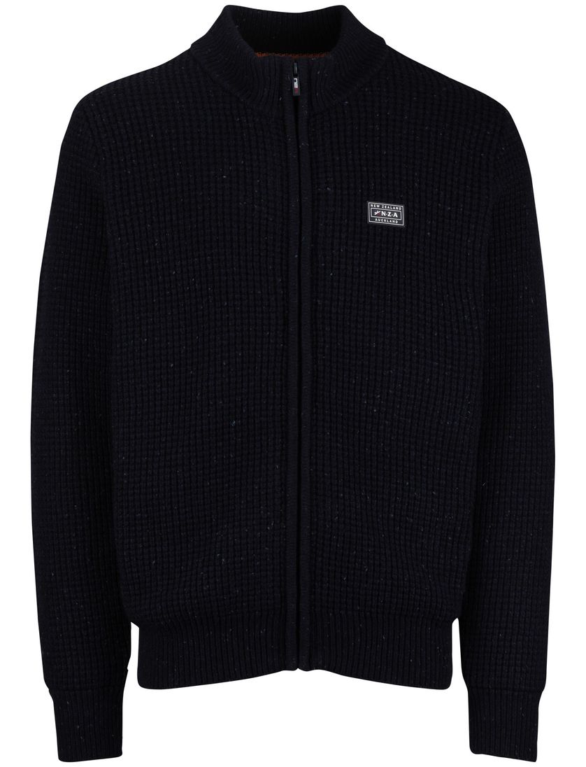 New Zealand vest wol normale fit navy effen