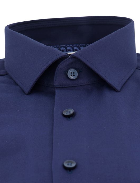 Olymp level 5 body fit overhemd donkerblauw slim fit