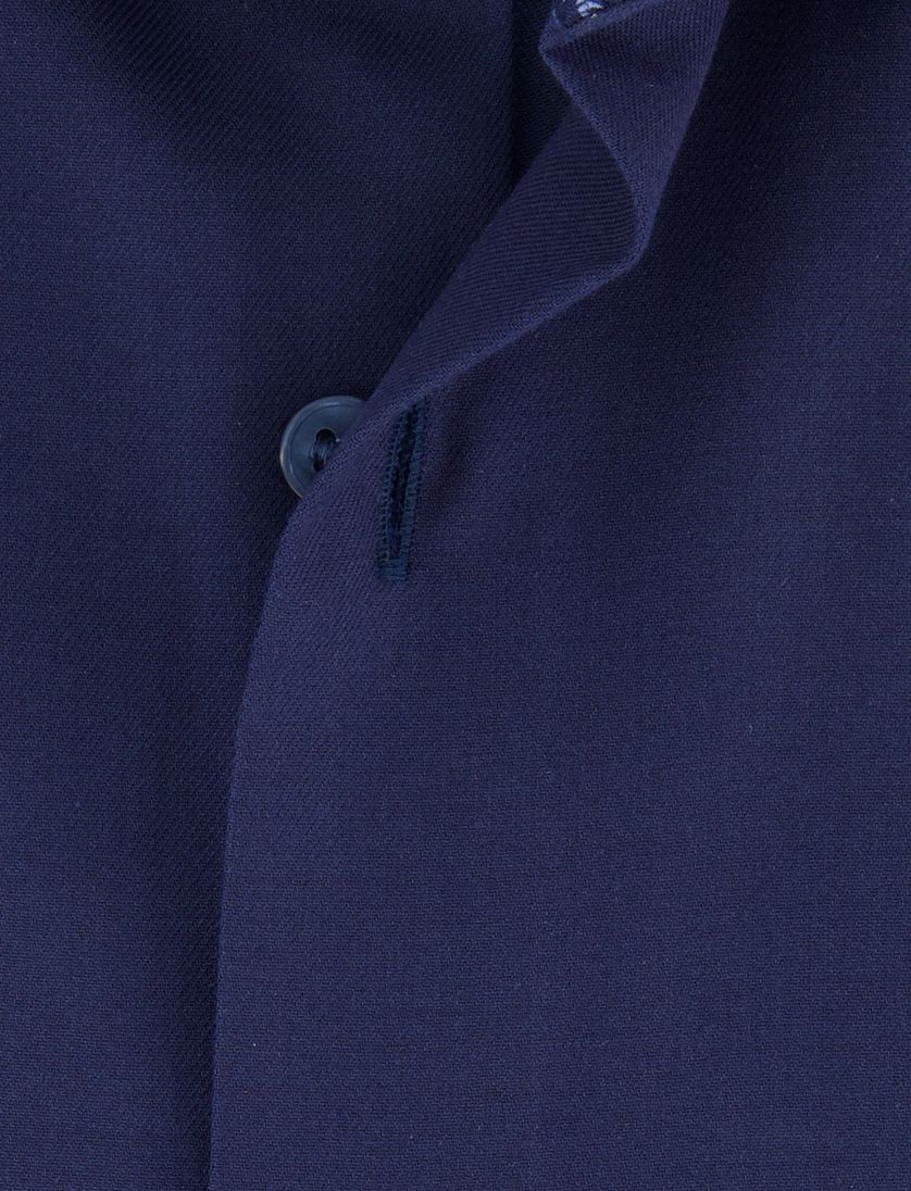 Olymp level 5 body fit overhemd donkerblauw effen