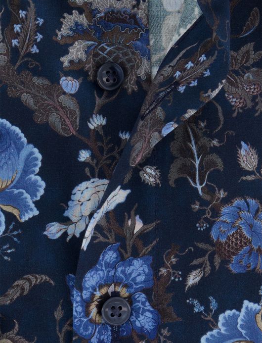 Olymp Modern Fit overhemd donkerblauw geprint