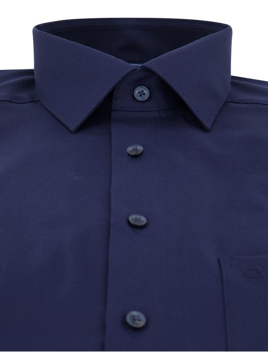 Olymp Modern Fit overhemd donkerblauw katoen