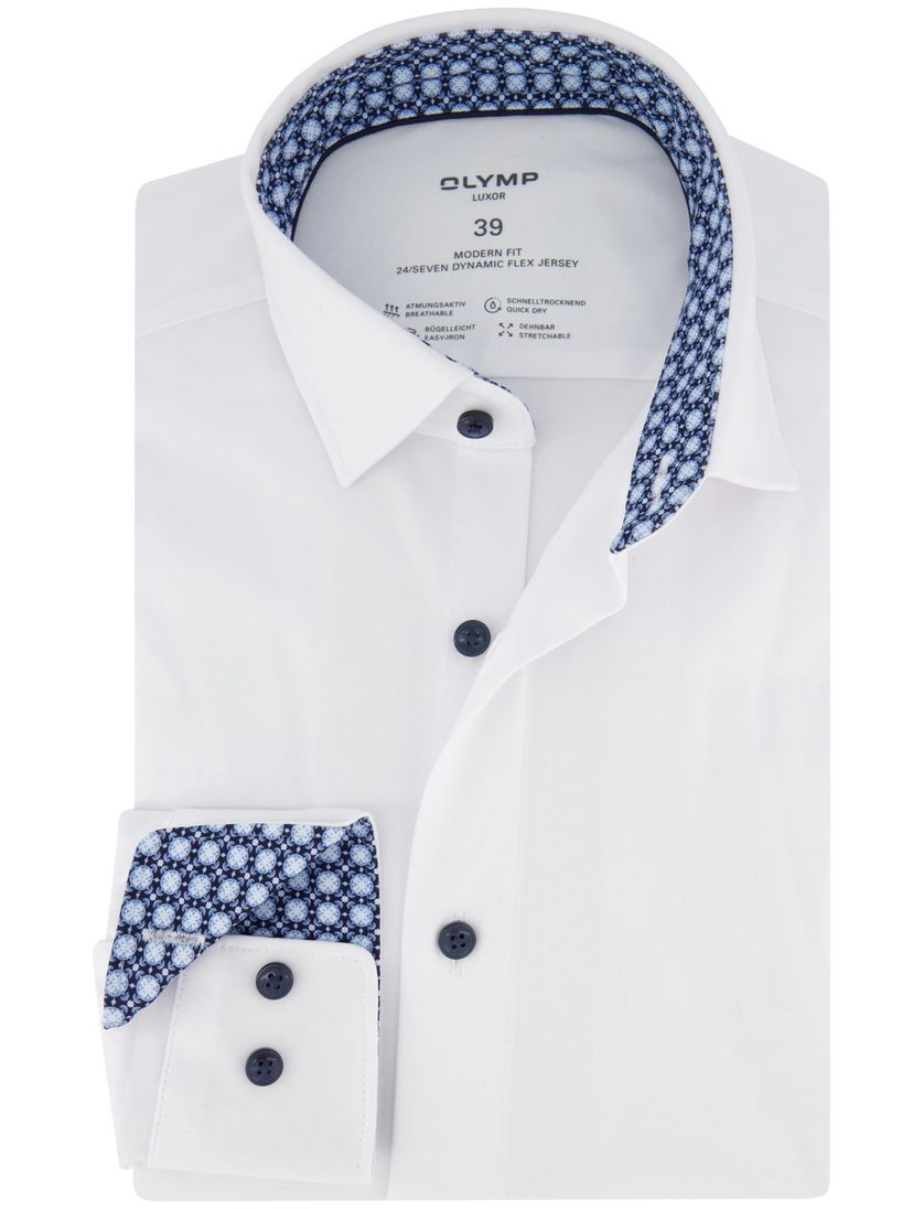 Olymp overhemd katoen wit effen normale fit