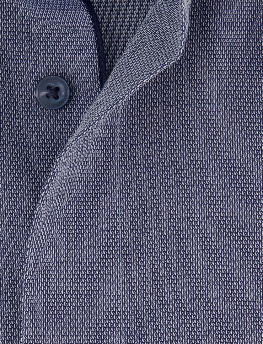 Olymp overhemd navy geprint katoen