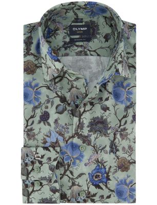 Olymp Olymp overhemd groen geprint normale fit