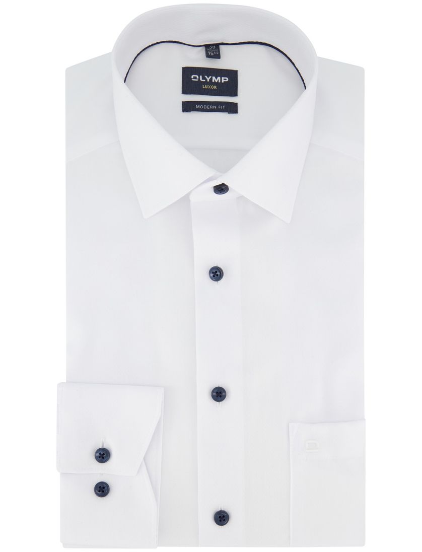 Olymp overhemd modern fit effen wit