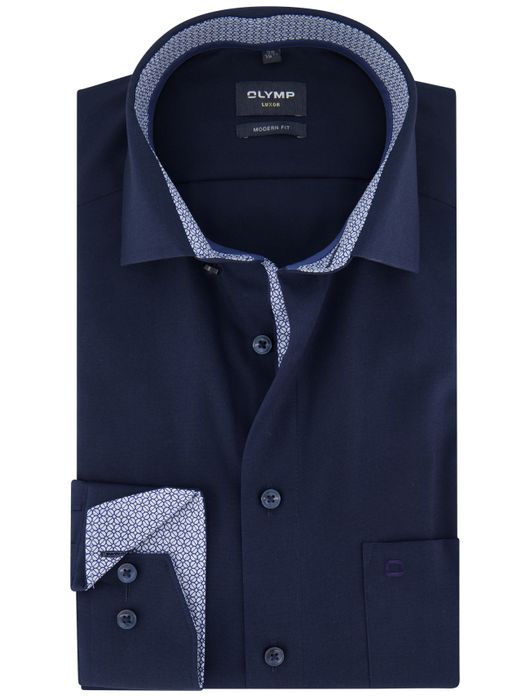 Olymp overhemd navy effen