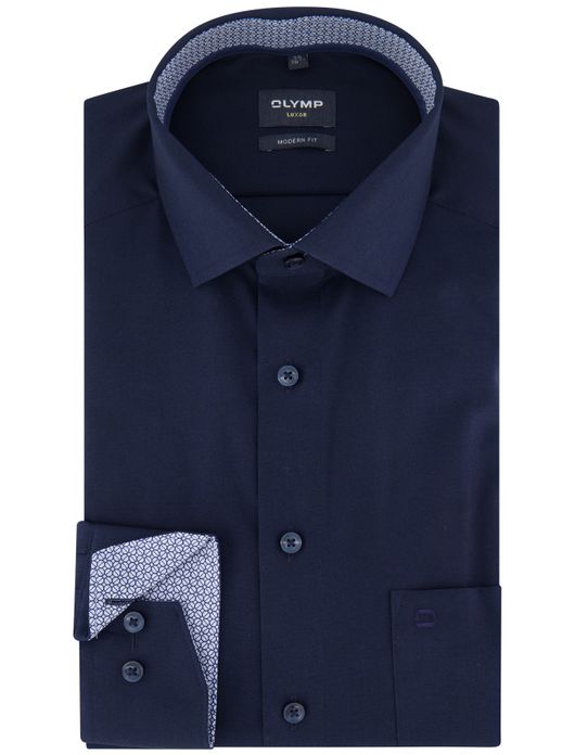 Olymp overhemd navy effen