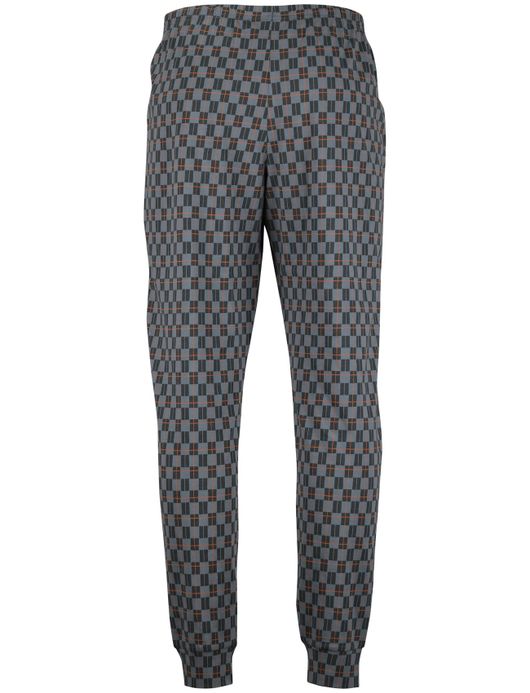 Schiesser lange pyjama katoen blauw effen