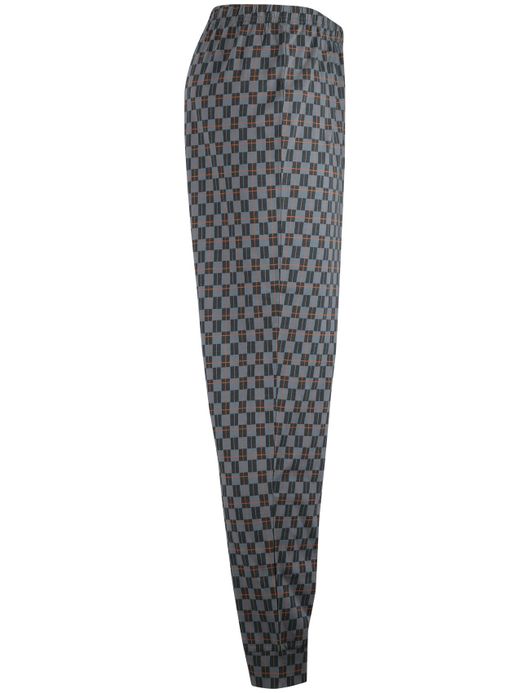 Schiesser lange pyjama katoen blauw effen