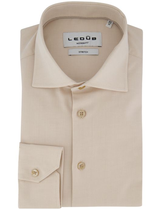 Ledub overhemd mouwlengte 7 lichtbeige