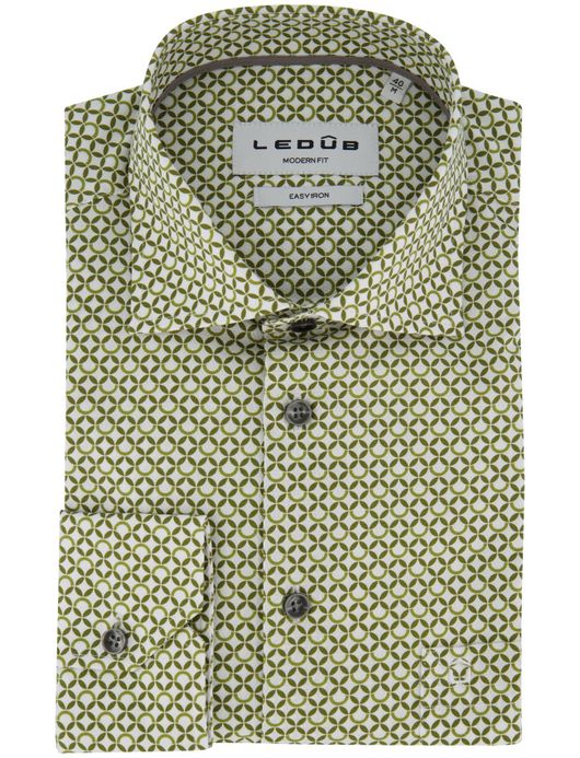 Ledub overhemd mouwlengte 7 print groen