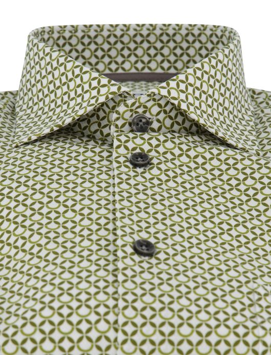 Ledub overhemd mouwlengte 7 print groen