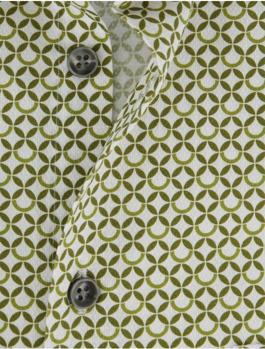 Ledub overhemd mouwlengte 7 print groen
