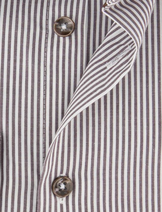 Ledub overhemd bruin gestreept