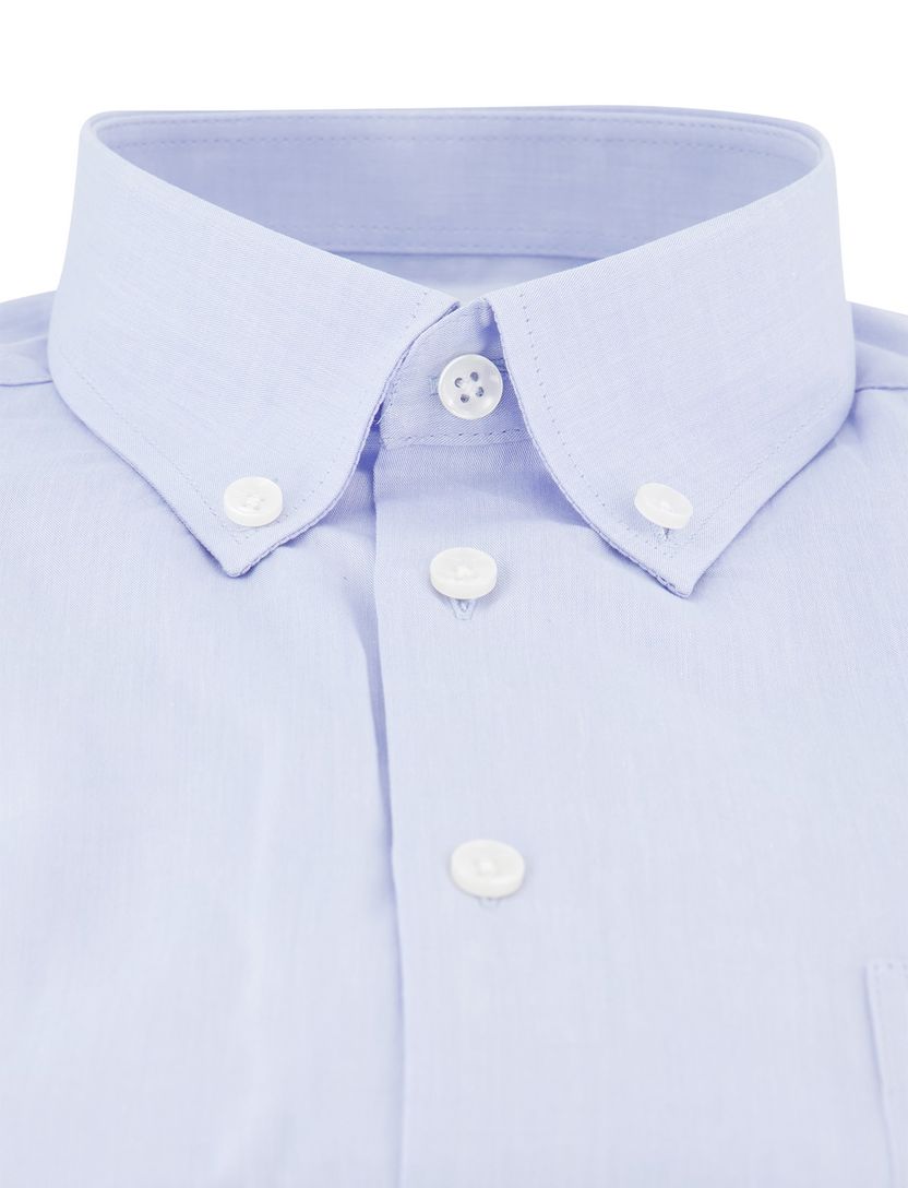 Ledub overhemd lichtblauw effen katoen