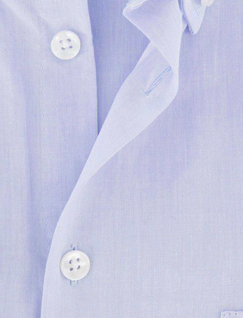 Ledub overhemd lichtblauw effen katoen