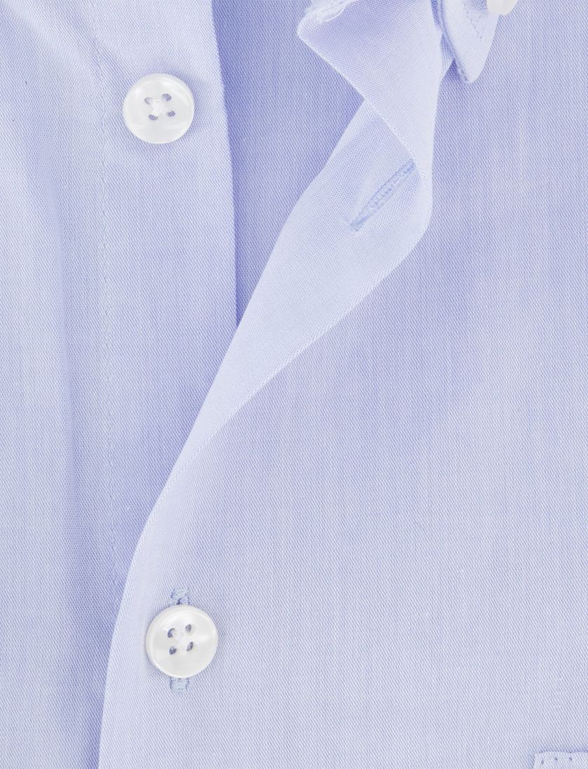 Ledub overhemd lichtblauw effen katoen