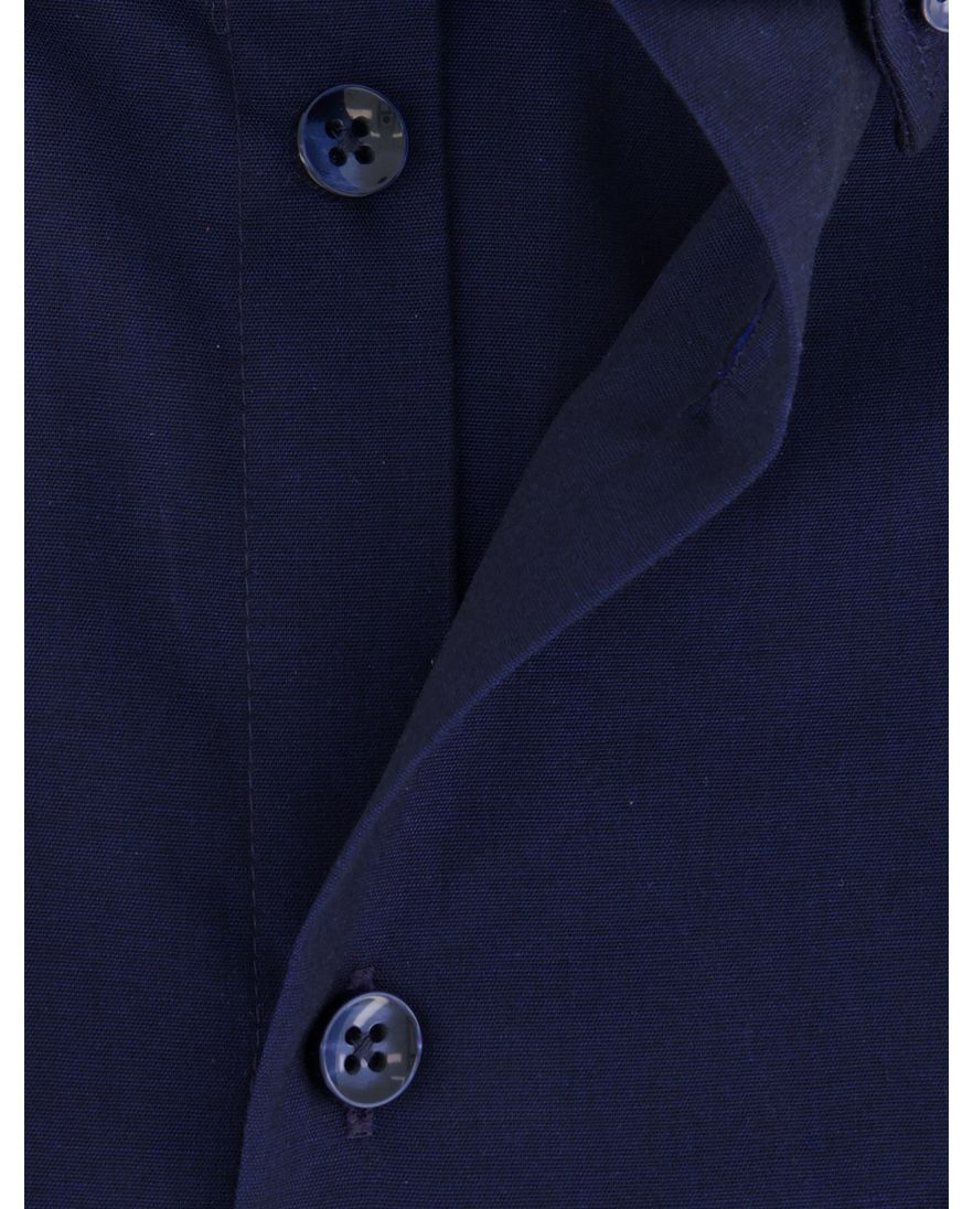 Ledub overhemd navy pure cotton modern fit