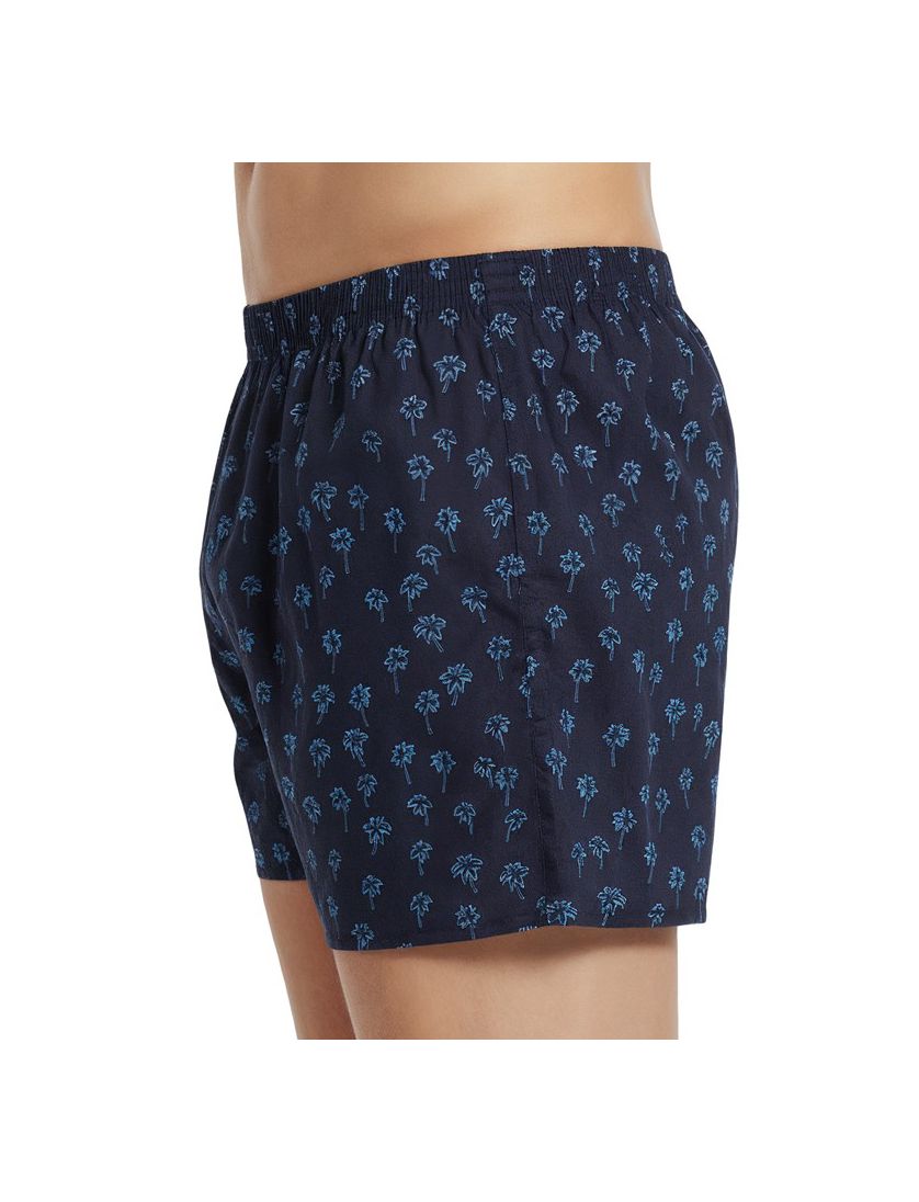 Deal boxershort katoen donkerblauw geprint palmboom