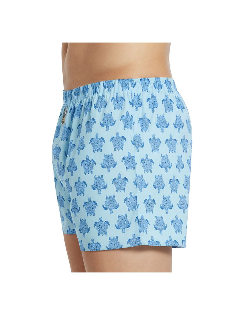Deal boxershort blauw print schildpadden katoen
