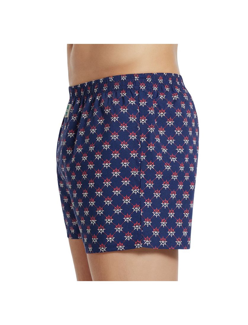 Deal katoenen boxershort print donkerblauw
