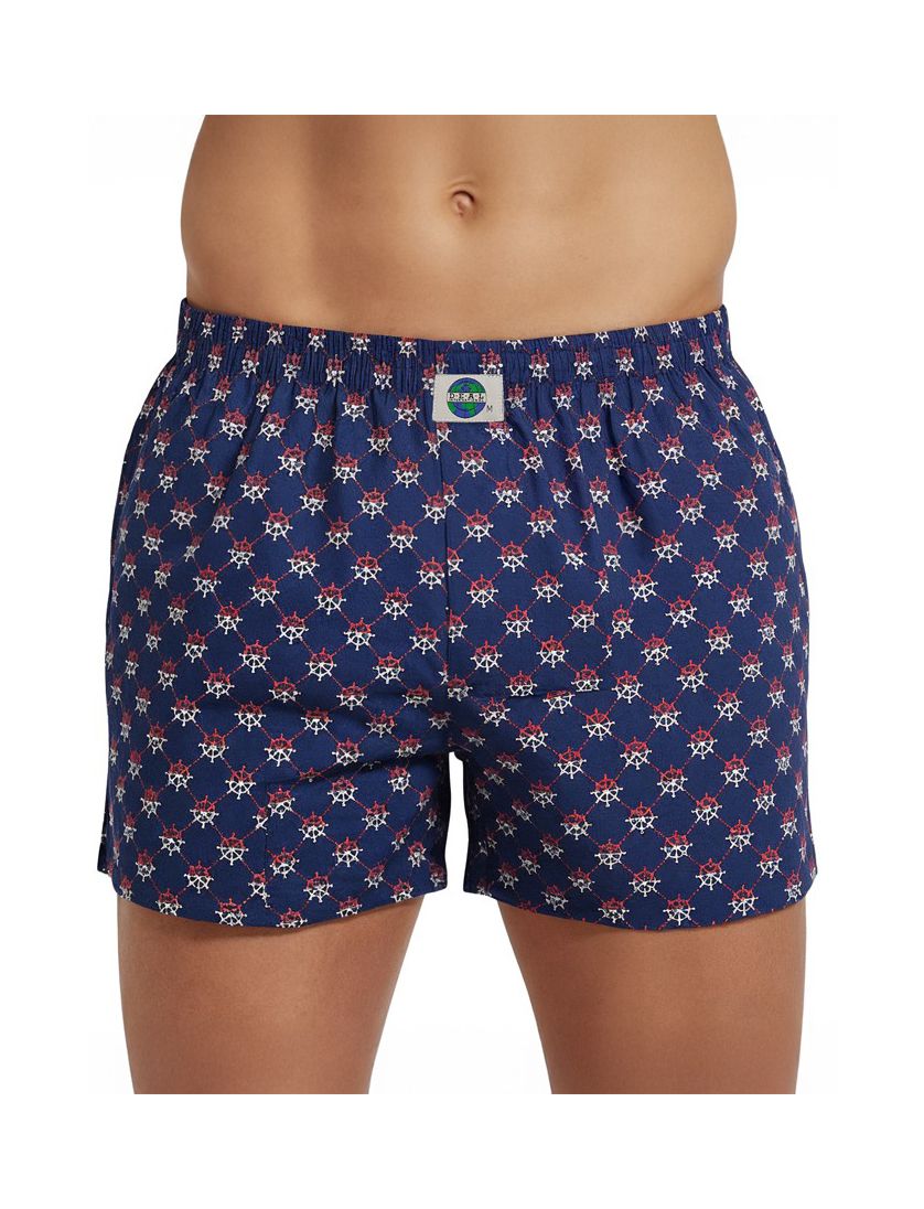 Deal katoenen boxershort print donkerblauw