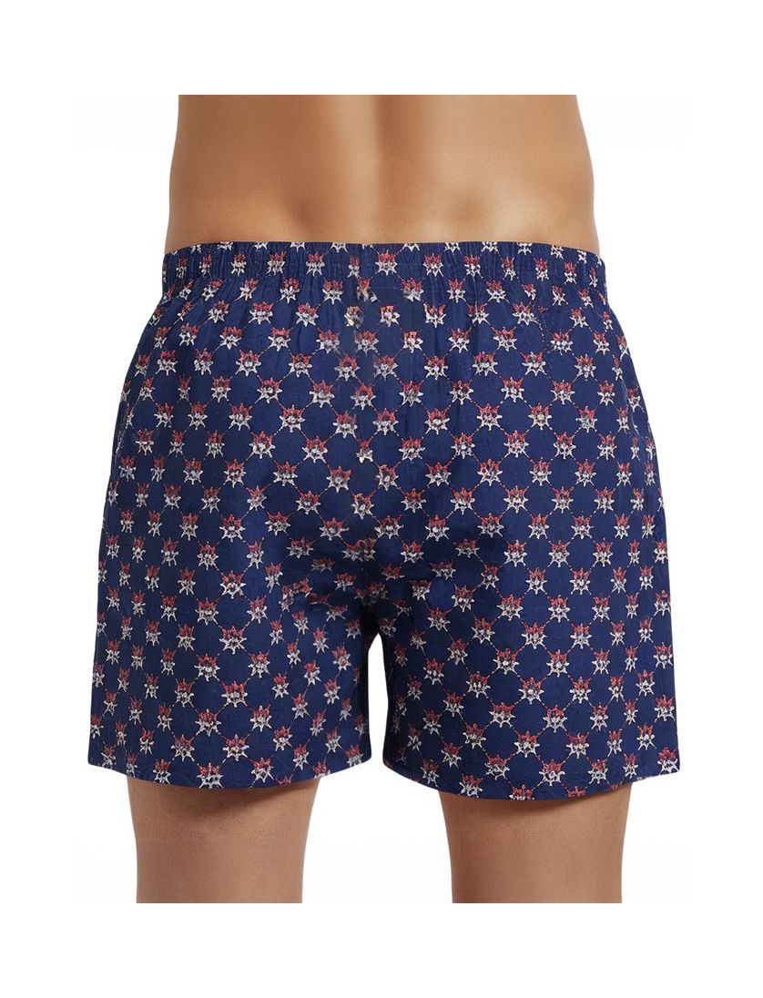 Deal katoenen boxershort print donkerblauw