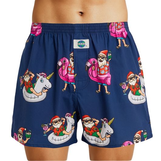 boxershort Deal donkerblauw kerstman print