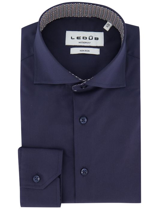 Ledub modern fit overhemd donkerblauw