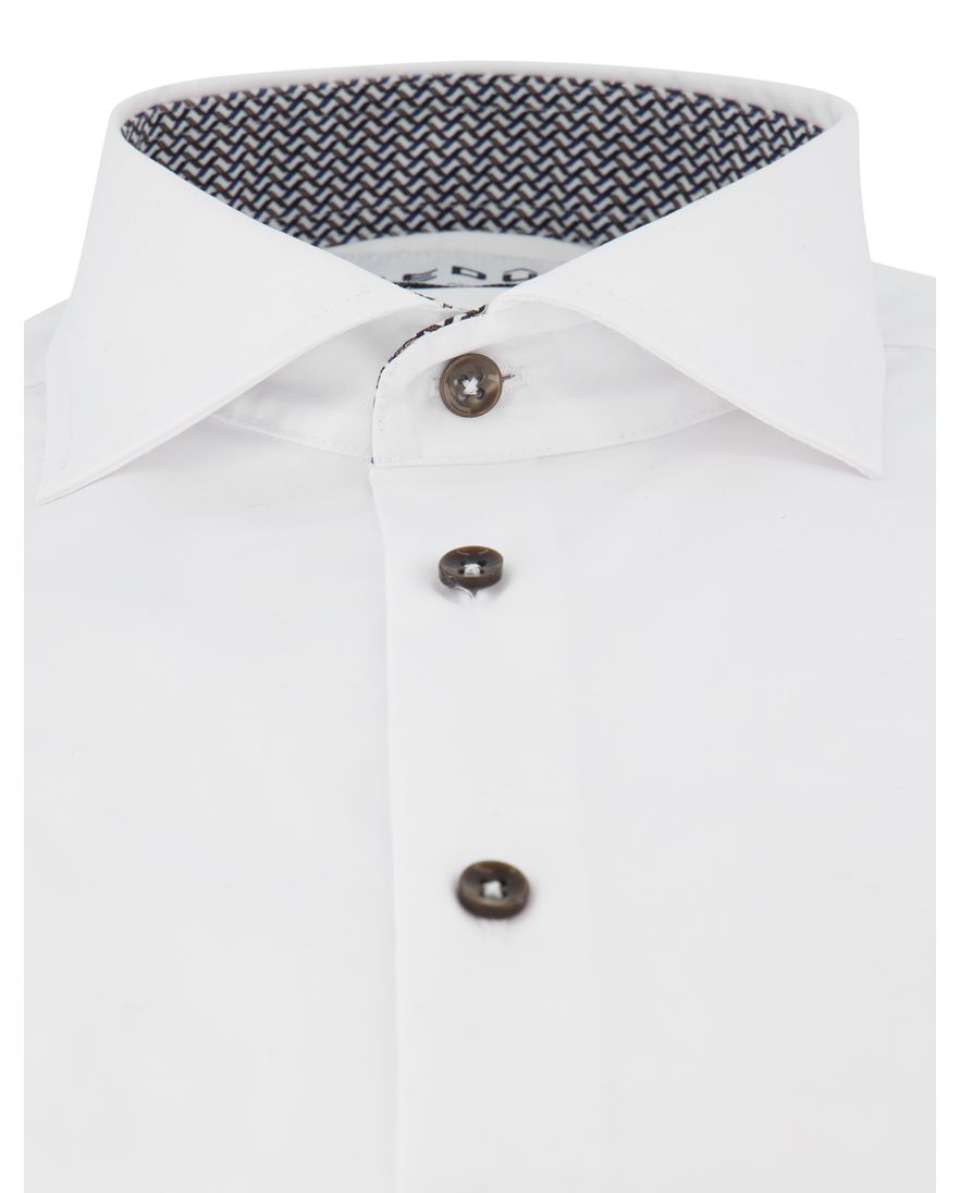 Overhemd Ledub Modern fit ml 5 strijkvrij wit katoen
