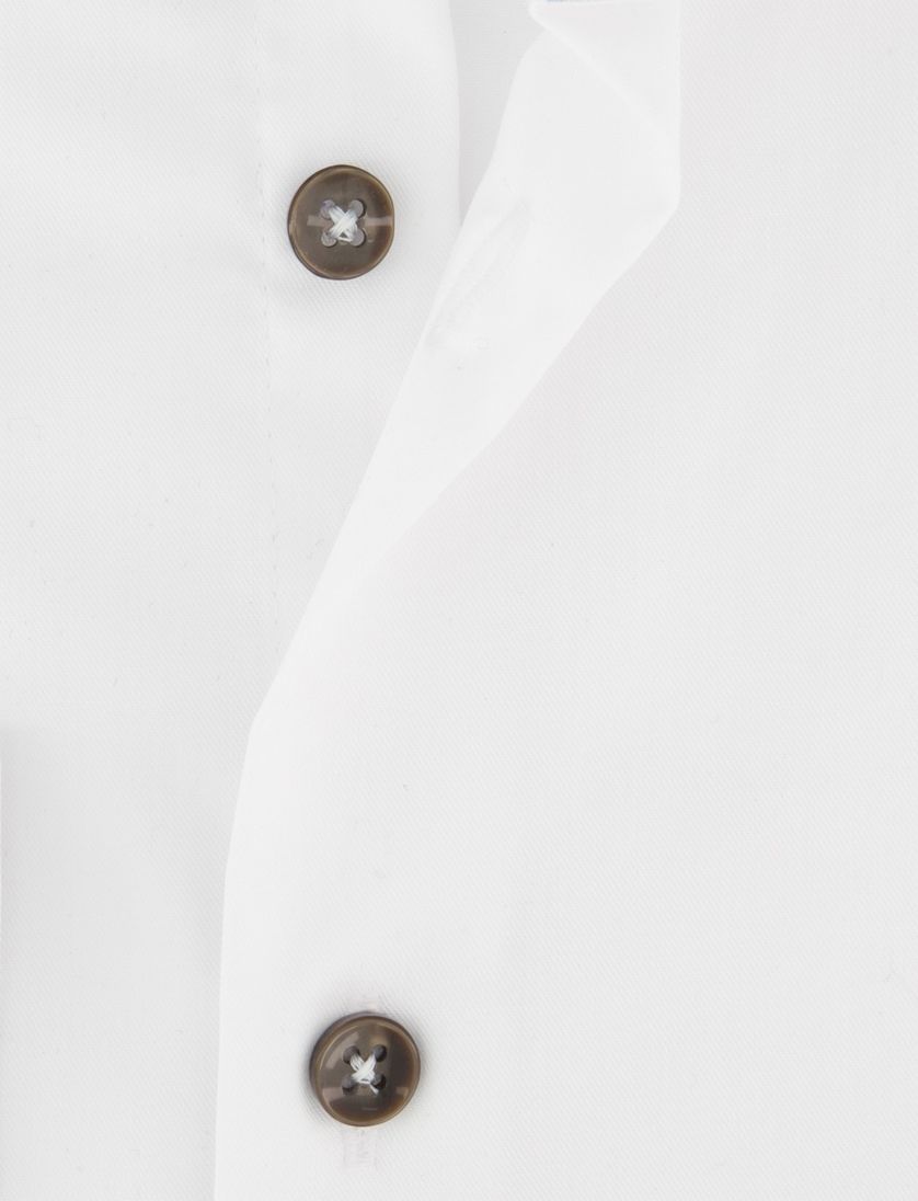 Wit strijkvrij Ledub Modern Fit overhemd ml 5 katoen