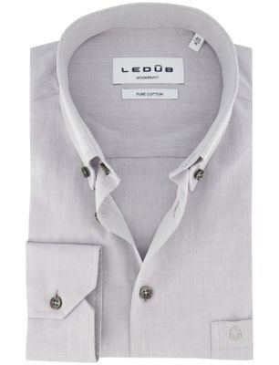 Ledub Ledub overhemd grijs katoen effen