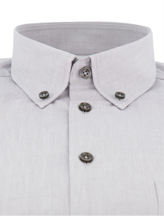 Ledub overhemd grijs normale fit