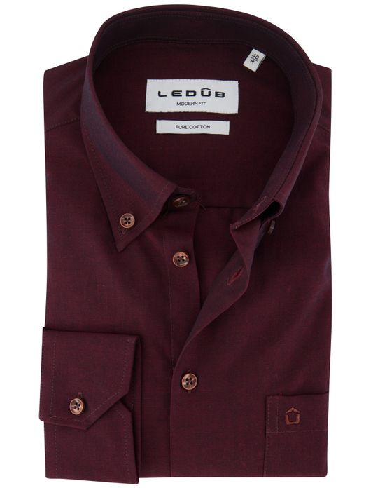 Ledub overhemd ml 5 bordeaux