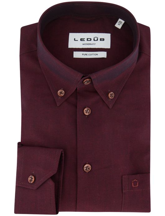 Ledub modern fit overhemd rood