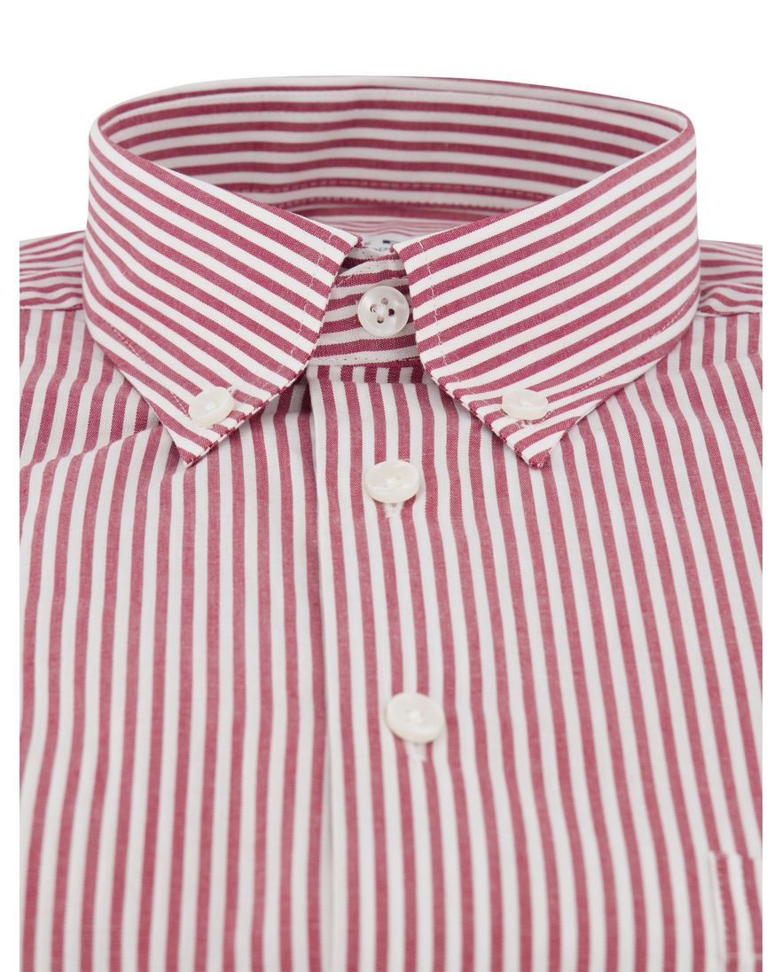 Ledub Modern Fit wit overhemd roze streep