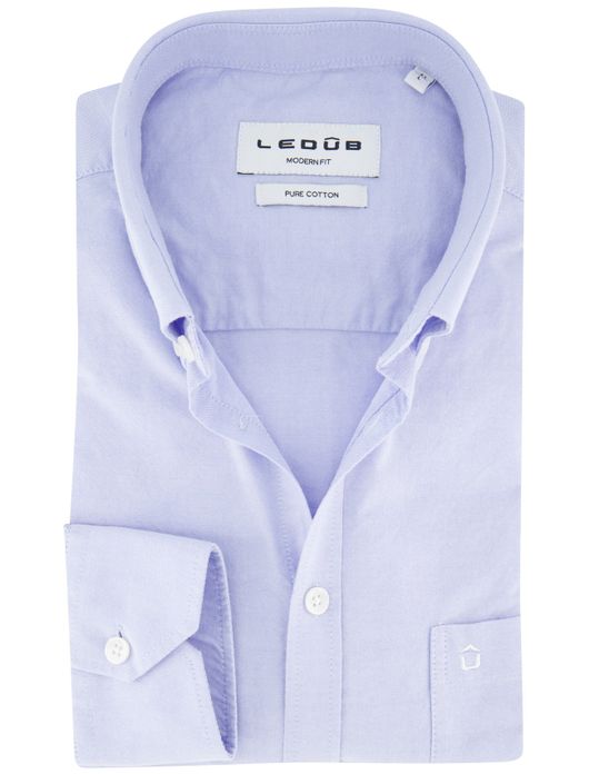 Ledub overhemd lichtblauw effen