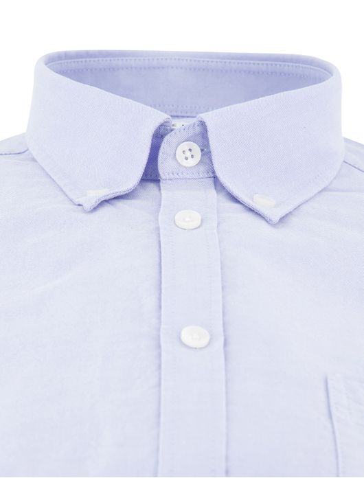 Ledub overhemd lichtblauw effen