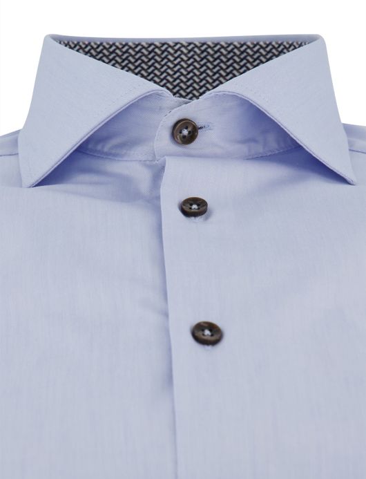 Ledub overhemd mouwlengte 7 lichtblauw strijkvrij