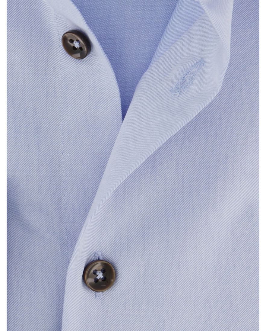 Ledub overhemd mouwlengte 7 lichtblauw strijkvrij effen