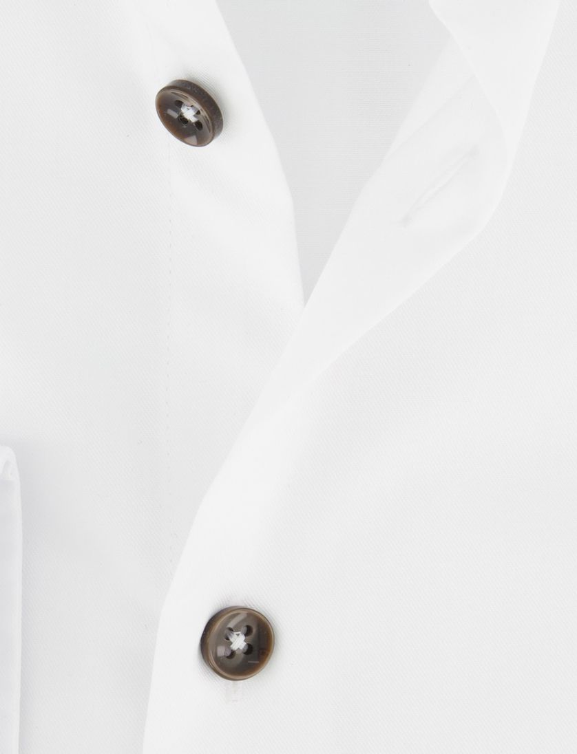 Ledub Overhemd strijkvrij Modern fit wit effen 100% katoen