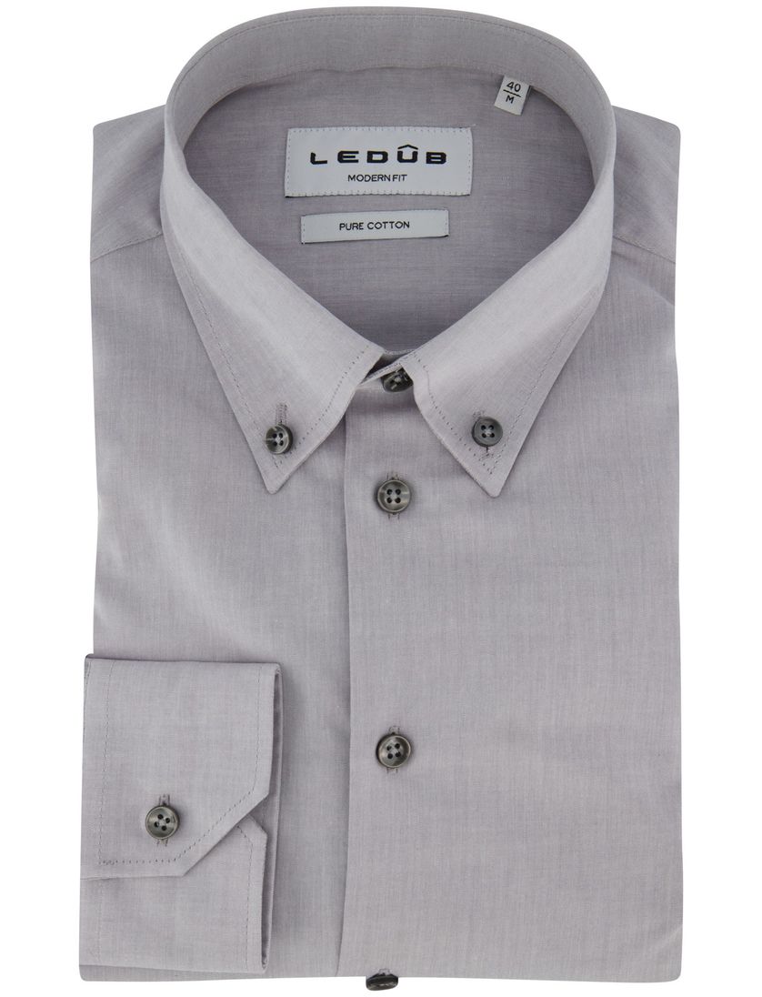 Ledub overhemd mouwlengte 7 grijs 100% katoen