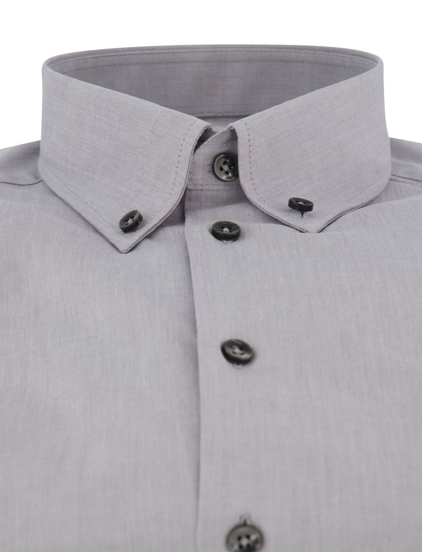 Ledub overhemd mouwlengte 7 grijs 100% katoen